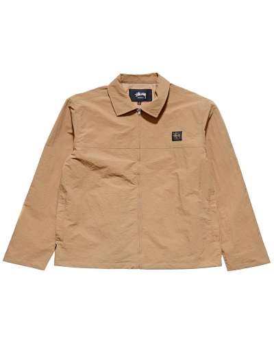 Brown Men's Stussy Sid Taslon Jackets | AU0000361