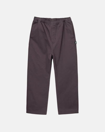 Burgundy Men's Stussy Brushed Beach Pants | AU0000543