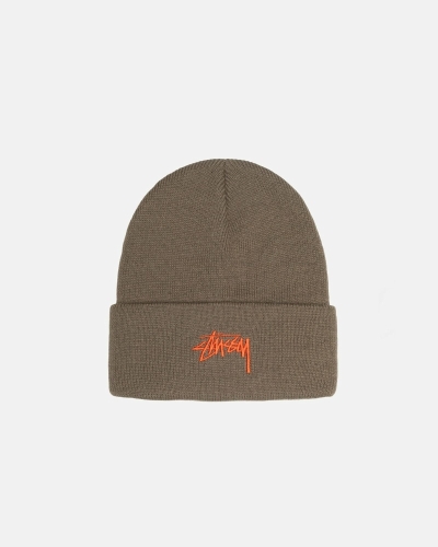 Chocolate Men's Stussy Stock Cuff Beanie | AU0000488