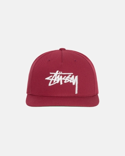 Claret Men's Stussy Big Stock Point Crown Caps | AU0000413