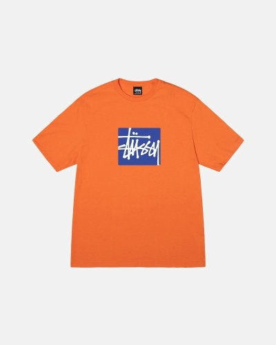 Coral Men's Stussy Stock Box T Shirts | AU0000273