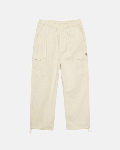 Cream Men's Stussy Ripstop Cargo Beach Pants | AU0000586