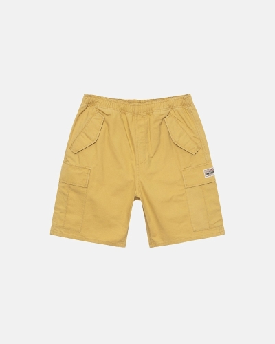 Dark Yellow Men's Stussy Ripstop Cargo Shorts | AU0000669