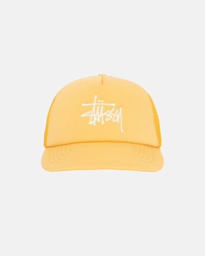 Gold Men's Stussy Big Basic Trucker Caps | AU0000402