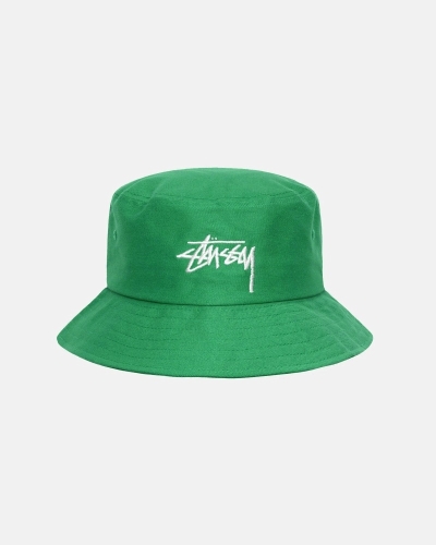 Green Men's Stussy Big Stock Bucket Hats | AU0000407