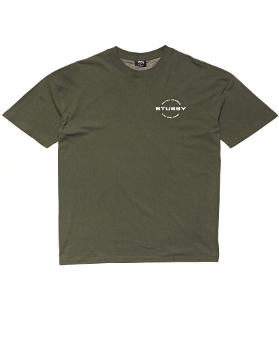 Green Men's Stussy City Circle SS T Shirts | AU0000123