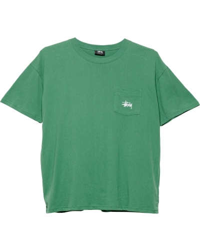 Green Men's Stussy Graffiti Pocket T Shirts | AU0000184