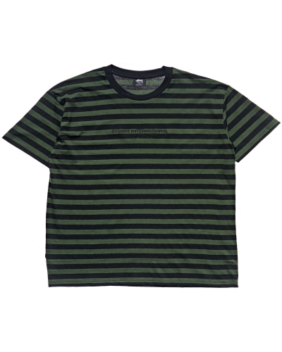 Green Men's Stussy International Stripe SS T Shirts | AU0000224