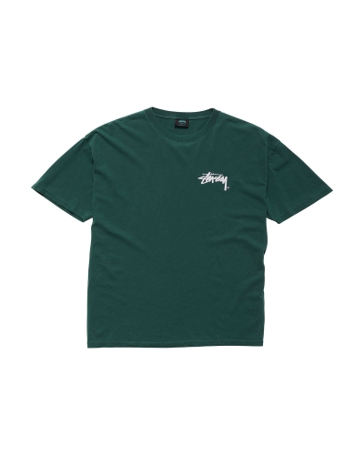 Green Men's Stussy Shadow Stock SS T Shirts | AU0000266