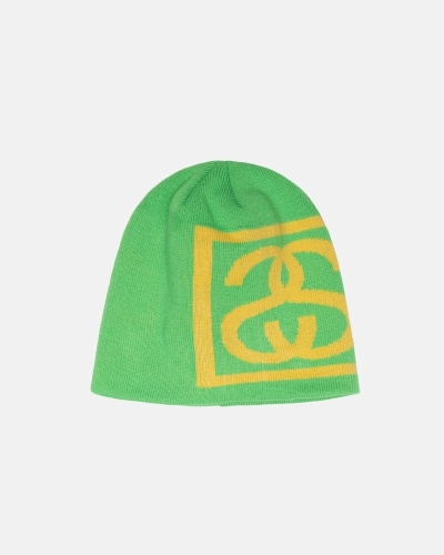 Green Men's Stussy Ss Link Skull Caps | AU0000479