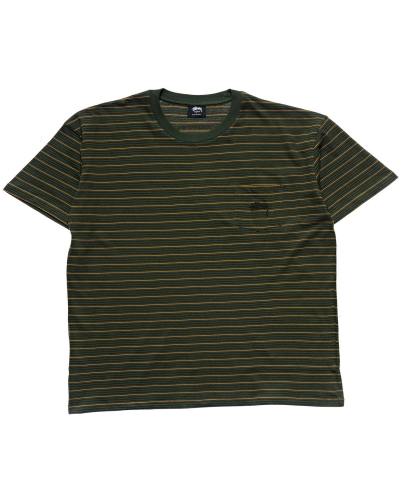 Green Men's Stussy Stock Pocket SS T Shirts | AU0000274