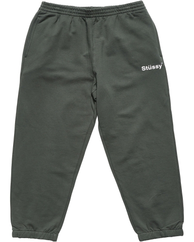 Green Men's Stussy Text Fleece Trackpant Sportswear | AU0000796