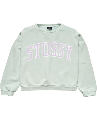 Green Women's Stussy Campus OS Crew Sweaters | AU0000822