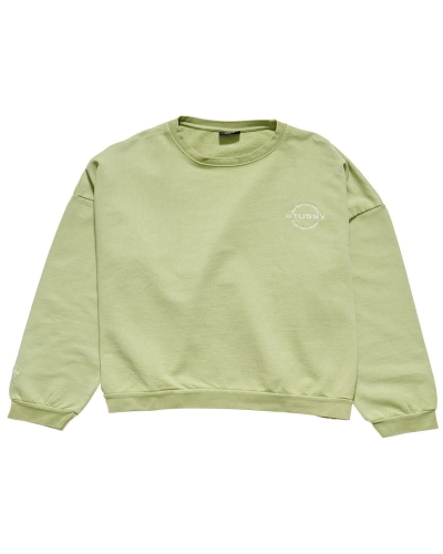 Green Women's Stussy City Circle OS Crew Sportswear | AU0000754