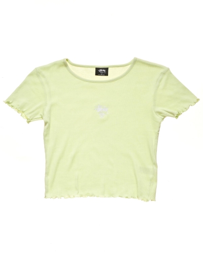 Green Women's Stussy Fairmont Fluted T Shirts | AU0000168