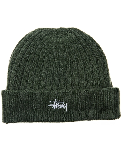 Green Women's Stussy Graffiti Rib Knit Beanie Hats | AU0000455