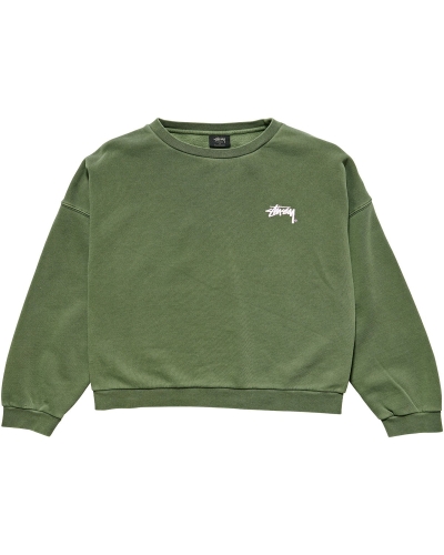 Green Women's Stussy Parkway OS Crew Sportswear | AU0000777