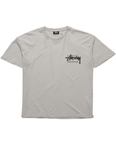 Grey Men's Stussy Solid Stock International SS T Shirts | AU0000267