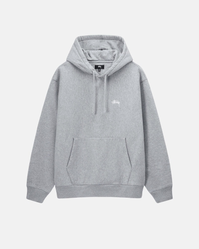 Grey Men's Stussy Stock Logo Hoodies | AU0000077