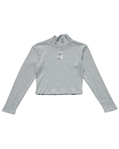 Grey Women's Stussy Leigh Turtleneck Sweatshirts | AU0000933