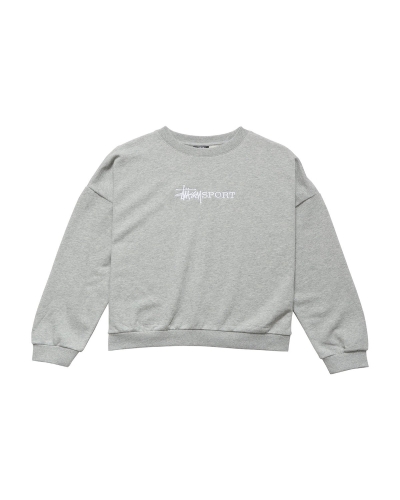 Grey Women's Stussy Sport OS Crew Sportswear | AU0000789