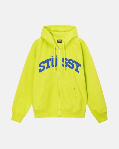 Light Green Men's Stussy Block Sport Zip Hoodies | AU0000022