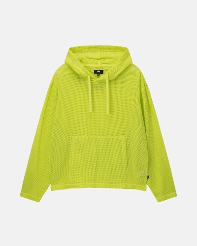 Light Green Men's Stussy Cotton Mesh Hoodies | AU0000033