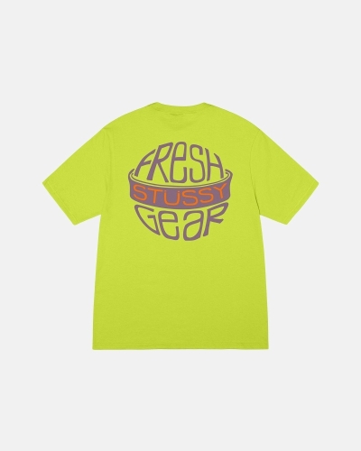 Light Green Men's Stussy Fresh Gear T Shirts | AU0000171