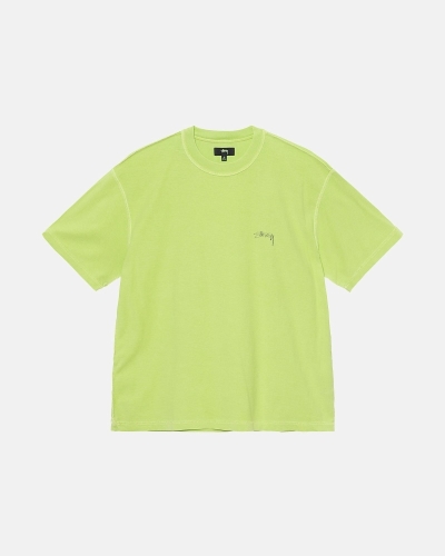 Light Green Men's Stussy Lazy T Shirts | AU0000242