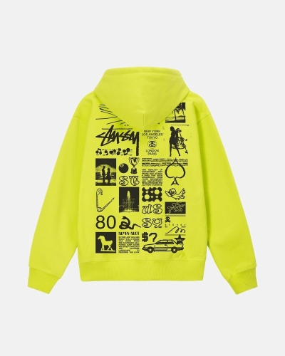 Light Green Men's Stussy Sara Zip Hoodies | AU0000059