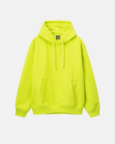 Light Green Men's Stussy Stock Logo Applique Hoodies | AU0000080