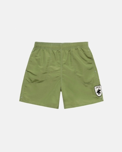 Light Turquoise Men's Stussy Surfman Patch Shorts | AU0000702