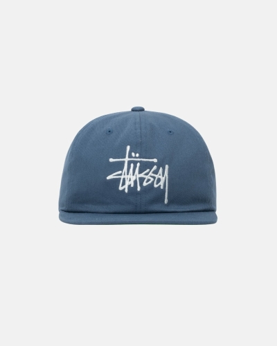 Navy Men's Stussy Basic Strapback Caps | AU0000395