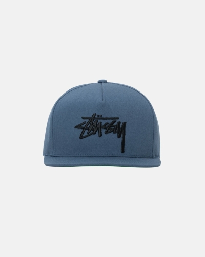 Navy Men's Stussy Big Stock Point Crown Caps | AU0000408