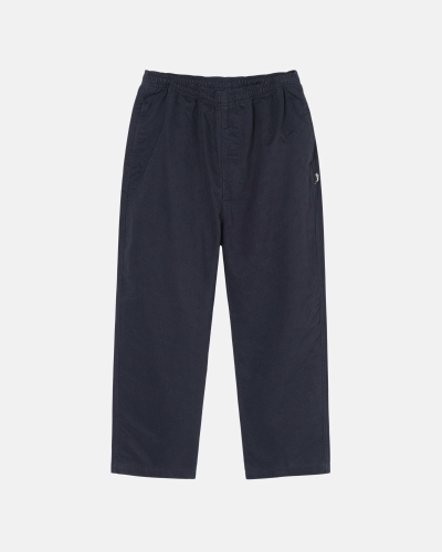 Navy Men's Stussy Brushed Beach Pants | AU0000548