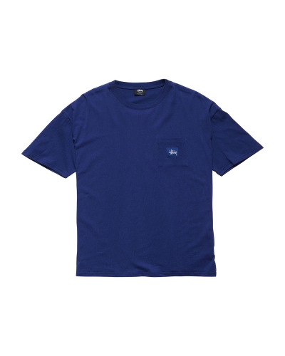 Navy Men's Stussy Graffiti Label SS T Shirts | AU0000179