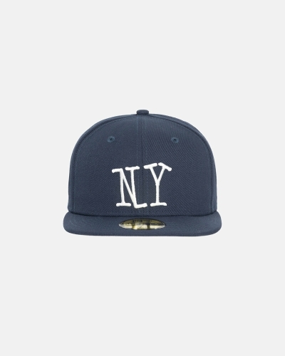 Navy Men's Stussy Ny New Era Caps | AU0000473