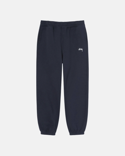 Navy Men's Stussy Overdyed Stock Logo Sweatpants | AU0000880