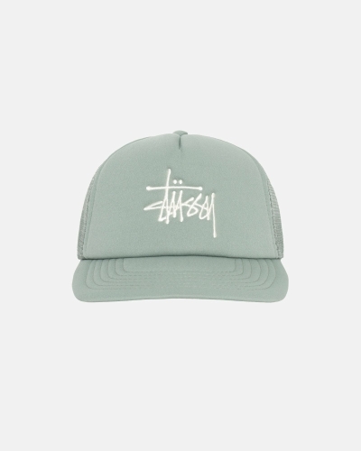 Olive Men's Stussy Big Basic Trucker Caps | AU0000401