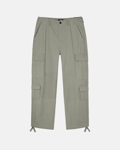 Olive Men's Stussy Ripstop Surplus Cargo Pants | AU0000593