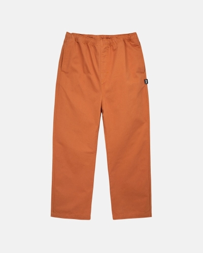 Orange Men's Stussy Brushed Beach Pants | AU0000545