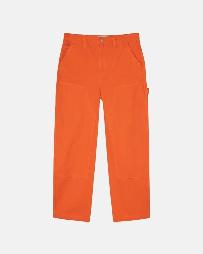 Orange Men's Stussy Canvas Work Pants | AU0000549