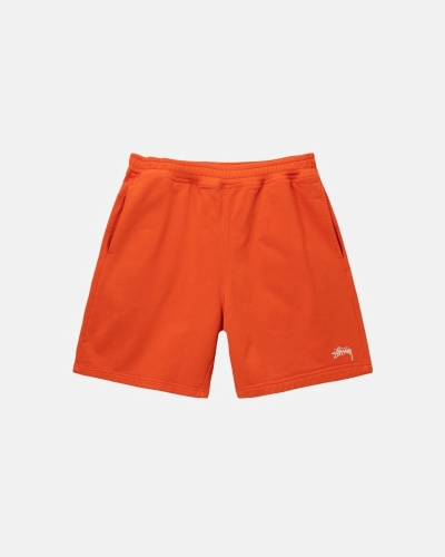 Orange Men's Stussy Overdyed Stock Logo Shorts | AU0000660