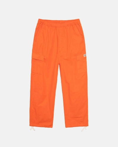 Orange Men's Stussy Ripstop Cargo Beach Pants | AU0000584