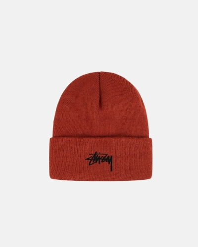 Orange Men's Stussy Stock Cuff Beanie | AU0000487