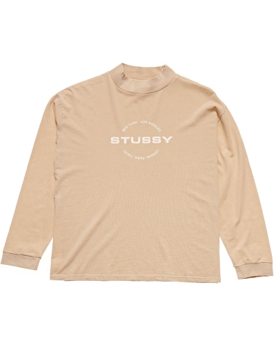 Orange Women's Stussy Circles Mock Neck LS OS Sweatshirts | AU0000897