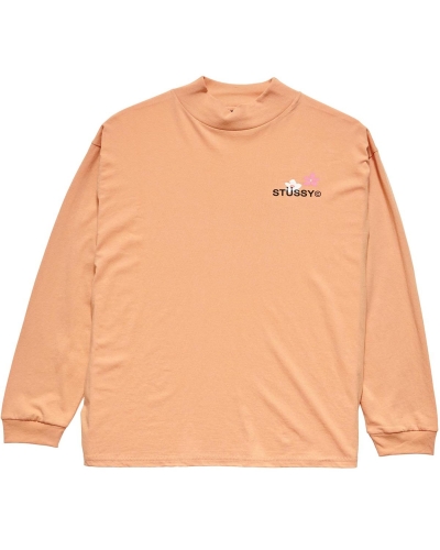 Orange Women's Stussy City Flower Mock Neck LS Sweatshirts | AU0000904