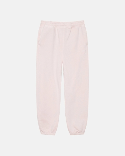 Pink Men's Stussy Overdyed Stock Logo Sweatpants | AU0000883