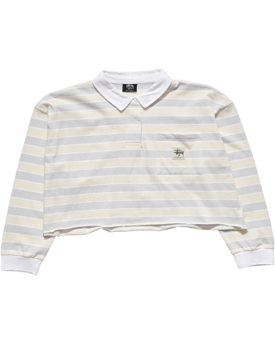 Pink Women's Stussy Anders Stripe Rugby Sweatshirts | AU0000891