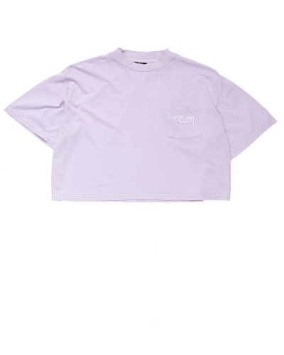 Pink Women's Stussy Designs Pocket Boxy T Shirts | AU0000152